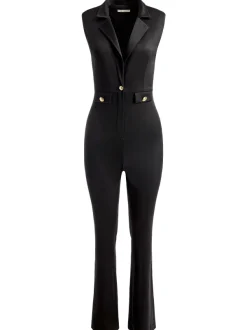 Alice and Olivia Shoshanna Sleeveless Tuxedo Jumpsuit-Women Jumpsuits
