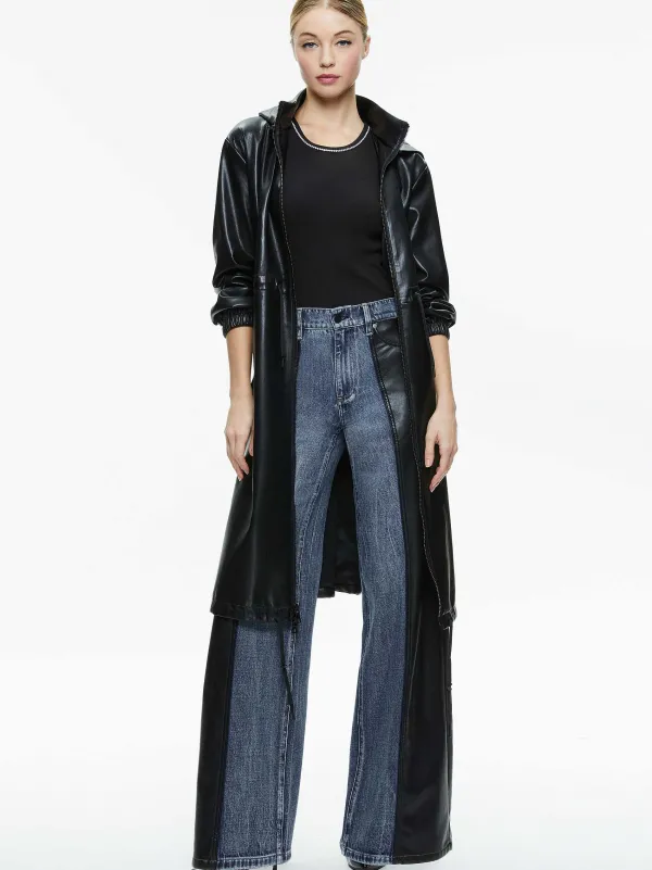 Alice and Olivia Simson Vegan Leather Windbreaker-Women Jackets + Coats