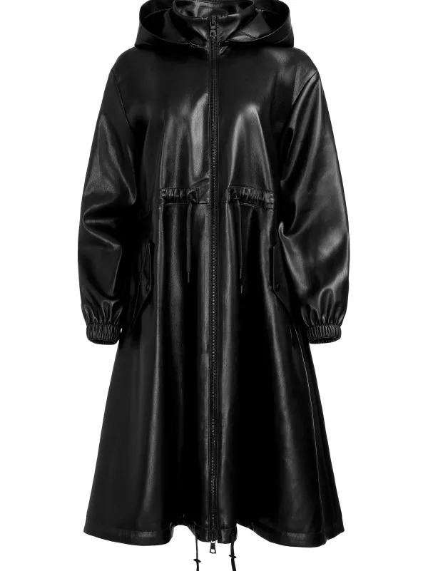 Alice and Olivia Simson Vegan Leather Windbreaker-Women Jackets + Coats