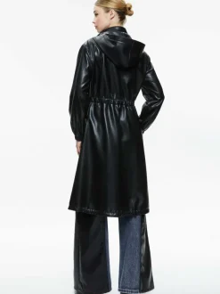 Alice and Olivia Simson Vegan Leather Windbreaker-Women Jackets + Coats