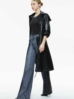 Alice and Olivia Simson Vegan Leather Windbreaker-Women Jackets + Coats