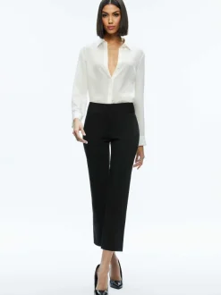 Alice and Olivia Stacey Low Rise Kick Flare Pant-Women Pants