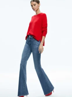 Alice and Olivia Stacey Mid Rise Bell Jean-Women Pants
