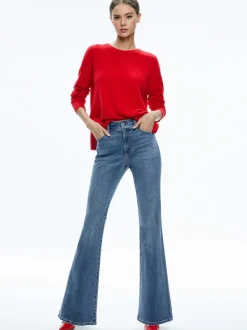 Alice and Olivia Stacey Mid Rise Bell Jean-Women Pants