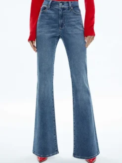 Alice and Olivia Stacey Mid Rise Bell Jean-Women Pants