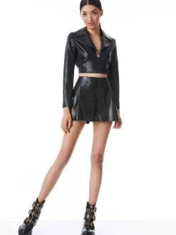 Alice and Olivia Steffie Vegan Leather Short-Women Shorts