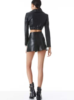 Alice and Olivia Steffie Vegan Leather Short-Women Shorts