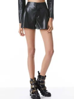 Alice and Olivia Steffie Vegan Leather Short-Women Shorts