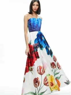 Alice and Olivia Stella Strapless Gown-Women Dresses
