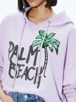 Alice and Olivia Sunny Boxy Cropped Hoodie-Women Sweaters