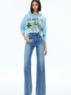 Alice and Olivia Sunny Boxy Cropped Hoodie-Women Sweaters