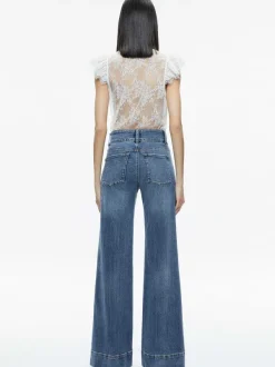 Alice and Olivia Talulah Ruffled Lace Blouse-Women Tops