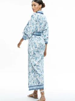 Alice and Olivia Tanika Button Down Maxi Dress-Women Dresses