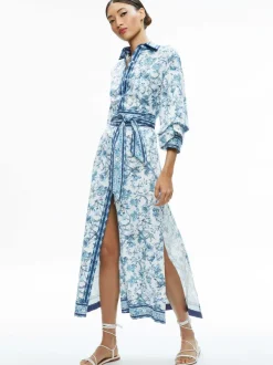 Alice and Olivia Tanika Button Down Maxi Dress-Women Dresses