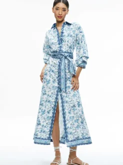 Alice and Olivia Tanika Button Down Maxi Dress-Women Dresses