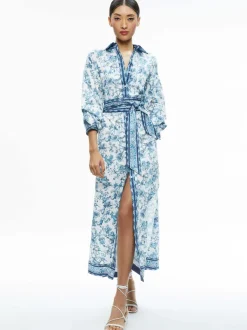 Alice and Olivia Tanika Button Down Maxi Dress-Women Dresses