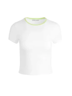 Alice and Olivia Tashia Ringer Baby Tee-Women Tops