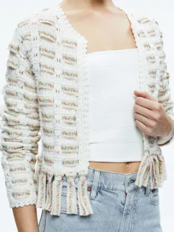 Alice and Olivia Tawna Ribbon Cardigan-Women Sweaters