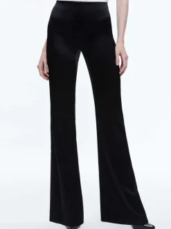 Alice and Olivia Teeny Satin Bootcut Pant-Women Pants