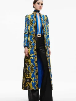 Alice and Olivia Thomas Embroidered Maxi Coat-Women Jackets + Coats
