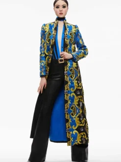 Alice and Olivia Thomas Embroidered Maxi Coat-Women Jackets + Coats