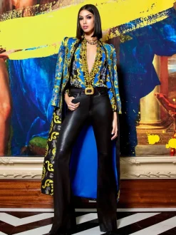 Alice and Olivia Thomas Embroidered Maxi Coat-Women Jackets + Coats