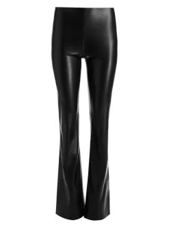 Alice and Olivia Tina Vegan Leather Split Hem Pant-Women Pants