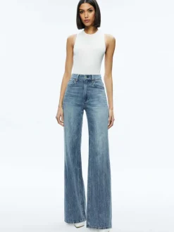 Alice and Olivia Tonita Ribbed Tank-Women Tops