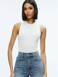 Alice and Olivia Tonita Ribbed Tank-Women Tops