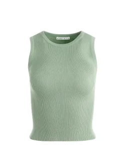 Alice and Olivia Tonita Ribbed Tank-Women Tops