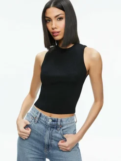 Alice and Olivia Tonita Ribbed Tank-Women Tops