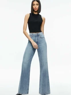 Alice and Olivia Tonita Ribbed Tank-Women Tops