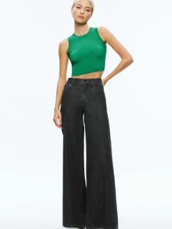 Alice and Olivia Tonita Ribbed Tank-Women Tops