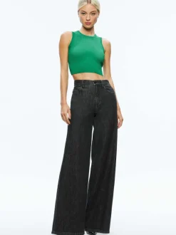 Alice and Olivia Tonita Ribbed Tank-Women Tops