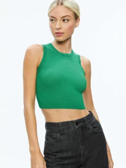 Alice and Olivia Tonita Ribbed Tank-Women Tops