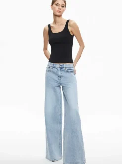 Alice and Olivia Trish Mid Rise Baggy Jean-Women Pants