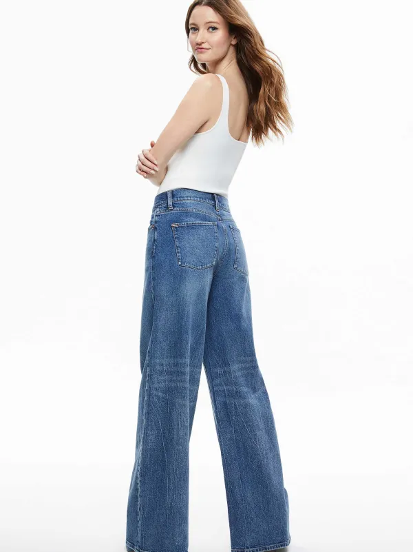 Alice and Olivia Trish Mid Rise Baggy Jean-Women Pants