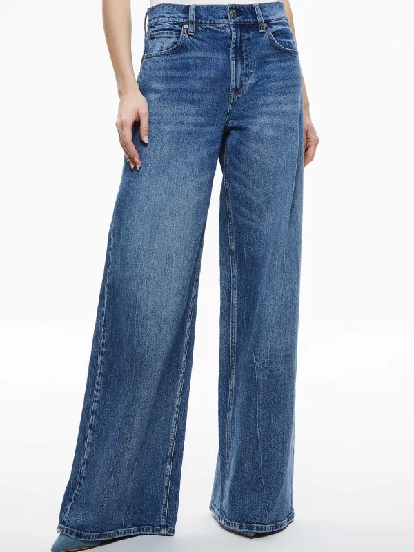 Alice and Olivia Trish Mid Rise Baggy Jean-Women Pants