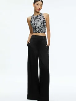Alice and Olivia Tru Racer Back Fitted Crop Top-Women Tops
