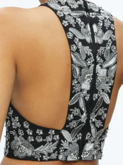 Alice and Olivia Tru Racer Back Fitted Crop Top-Women Tops