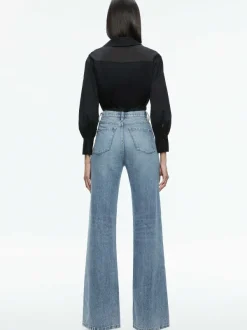 Alice and Olivia Trudy Cropped Button Down-Women Tops