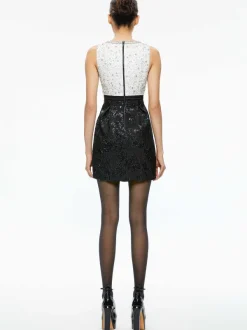 Alice and Olivia True Embellished Bodice Mini Dress-Women Dresses