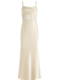 Alice and Olivia Valentina Draped Corset Maxi Dress-Women Dresses
