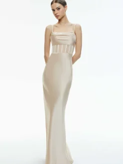 Alice and Olivia Valentina Draped Corset Maxi Dress-Women Dresses