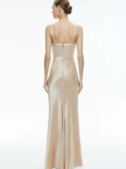 Alice and Olivia Valentina Draped Corset Maxi Dress-Women Dresses