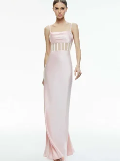 Alice and Olivia Valentina Draped Corset Maxi Dress-Women Dresses