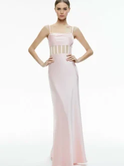 Alice and Olivia Valentina Draped Corset Maxi Dress-Women Dresses