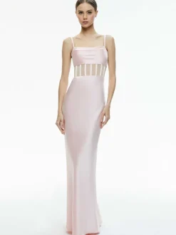 Alice and Olivia Valentina Draped Corset Maxi Dress-Women Dresses