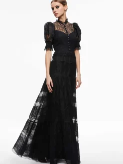 Alice and Olivia Vernita Tiered Maxi Dress-Women Dresses