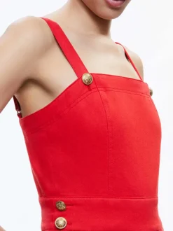 Alice and Olivia Vita Denim Romper-Women Jumpsuits